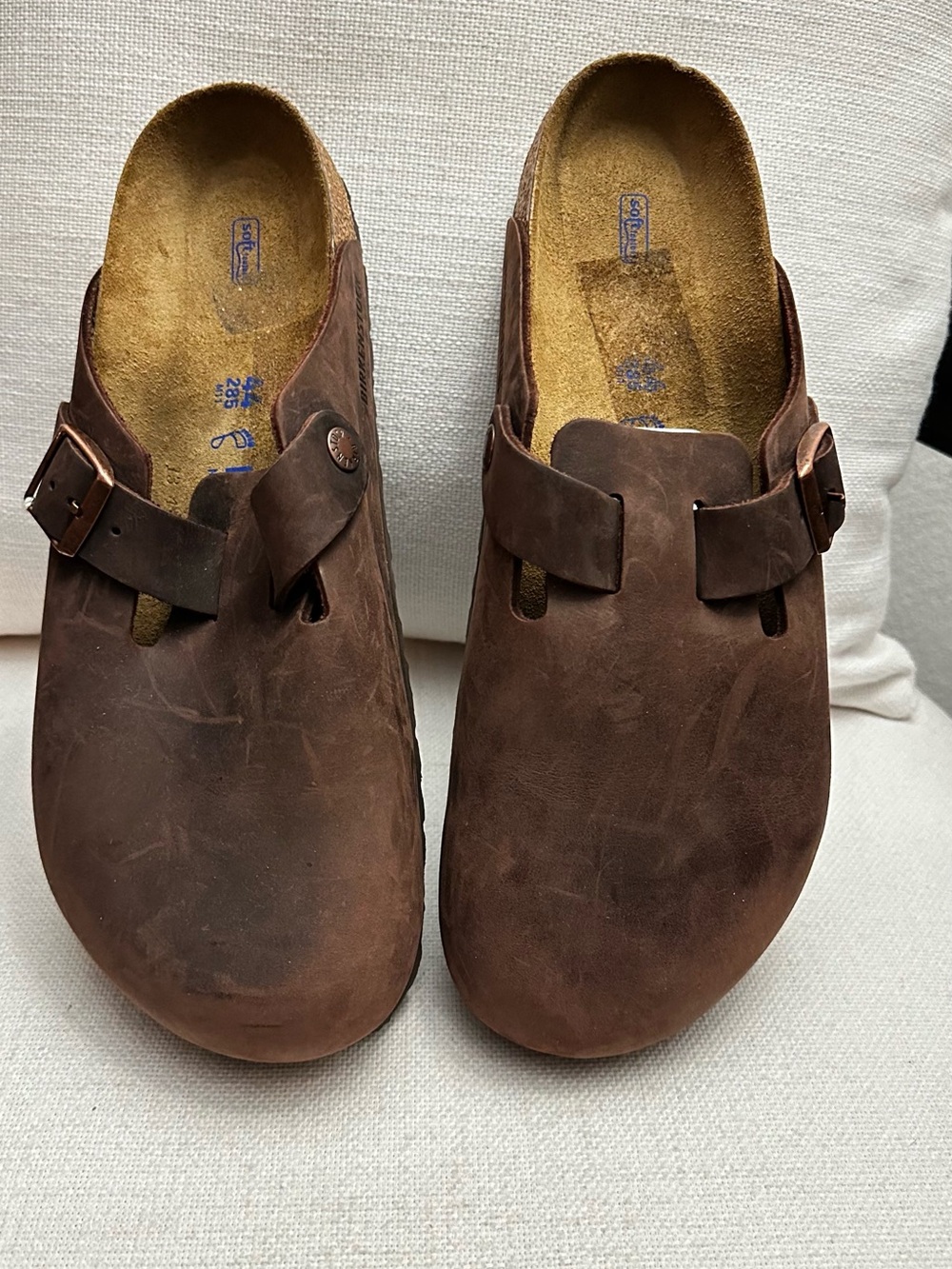 Birkenstock Brown Leather Boston Slip-On Clog with Buckle size 44
